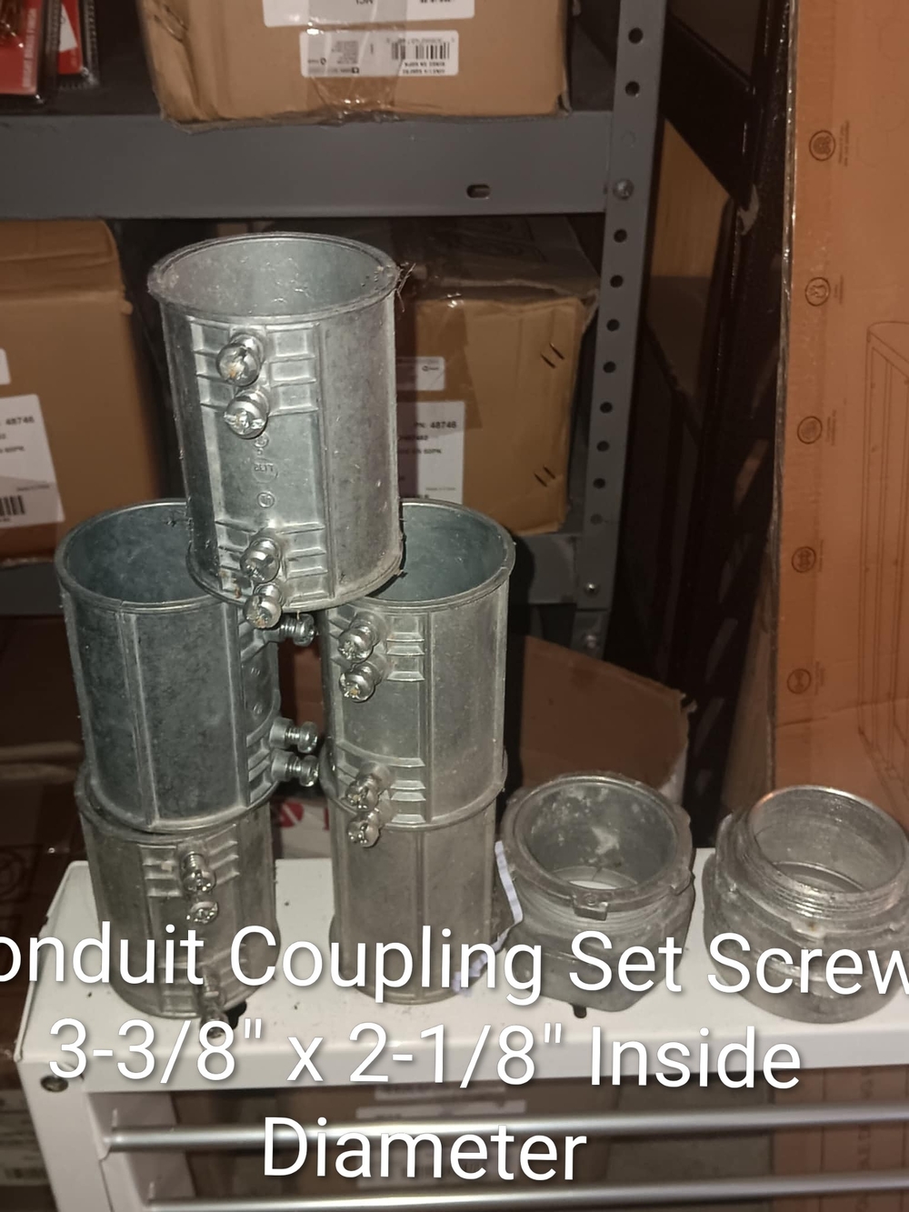 Galvanized Metal Conduit Coupling Set – Silver